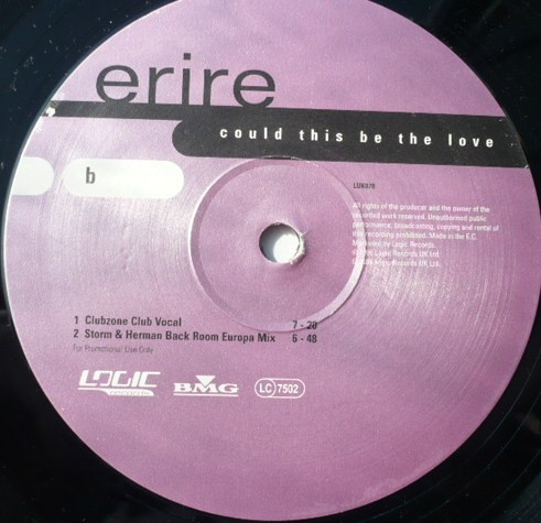 Erire - Could This Be The Love | Logic Records (LUK 078) - 2