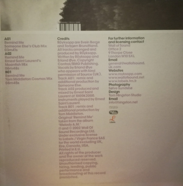 Röyksopp - Remind Me | Labels (7243 5 46648 6 1) - 2 Röyksopp - Remind Me | Labels (7243 5 46648 6 1) - 2