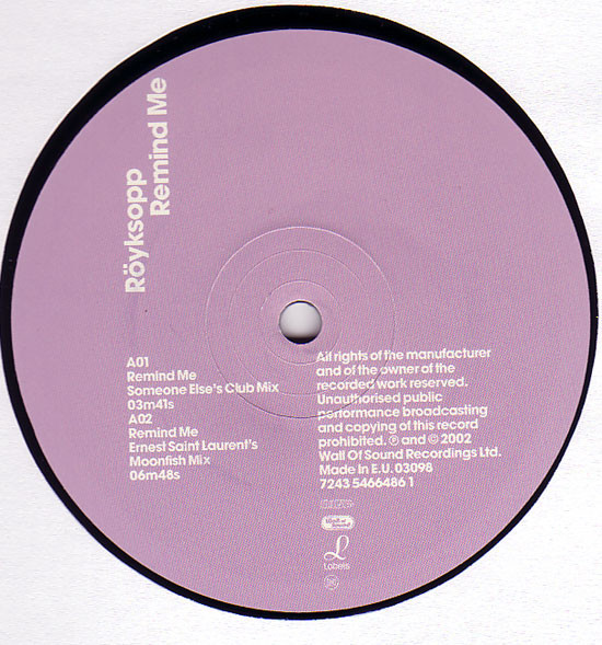 Röyksopp - Remind Me | Labels (7243 5 46648 6 1) - 3 Röyksopp - Remind Me | Labels (7243 5 46648 6 1) - 3