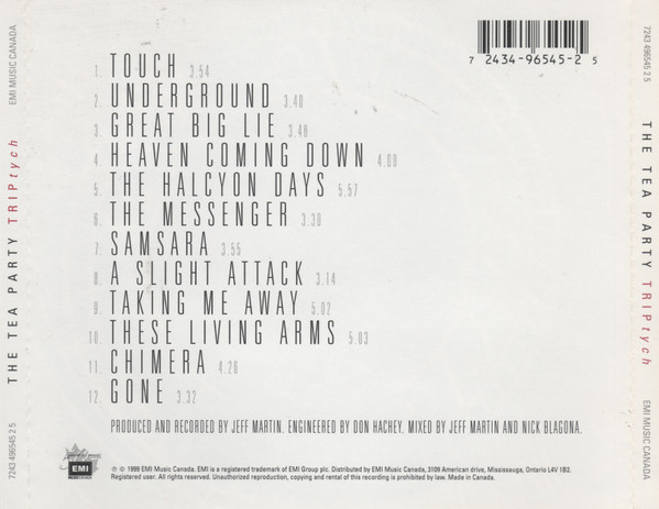 The Tea Party - Triptych [CD] | EMI Music Canada (7243 4 96545 2 5) - 2