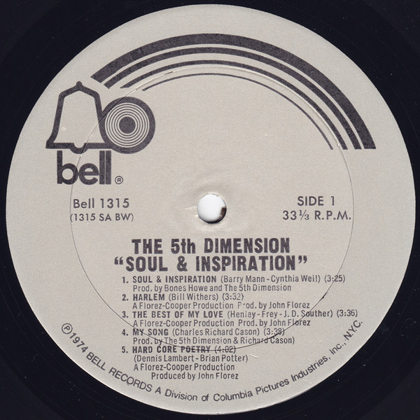 The Fifth Dimension - Soul & Inspiration | Bell Records (Bell 1315) - 3