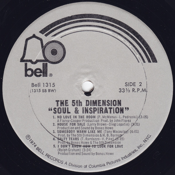 The Fifth Dimension - Soul & Inspiration | Bell Records (Bell 1315) - 4