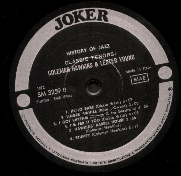 Coleman Hawkins / Lester Young - Classic Tenors | Joker (SM 3259) - 4