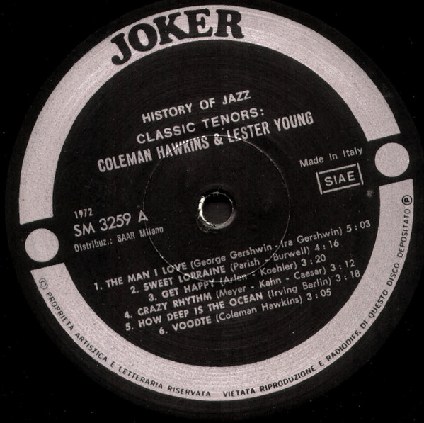 Coleman Hawkins / Lester Young - Classic Tenors | Joker (SM 3259) - 3