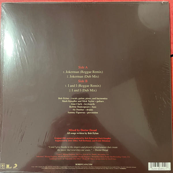 Bob Dylan - Jokerman / I And I (The Reggae Remix EP) | Columbia (19439868941)