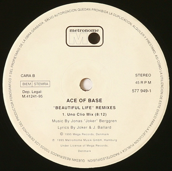 Ace Of Base - Beautiful Life (Remixes) | Metronome (577 949-1) - 4