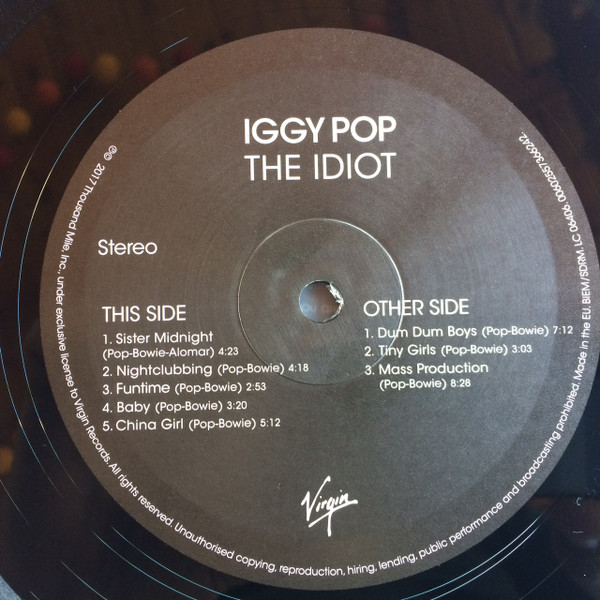 Iggy Pop - The Idiot | Virgin (00602557366242) - 3 Iggy Pop - The Idiot | Virgin (00602557366242) - 3