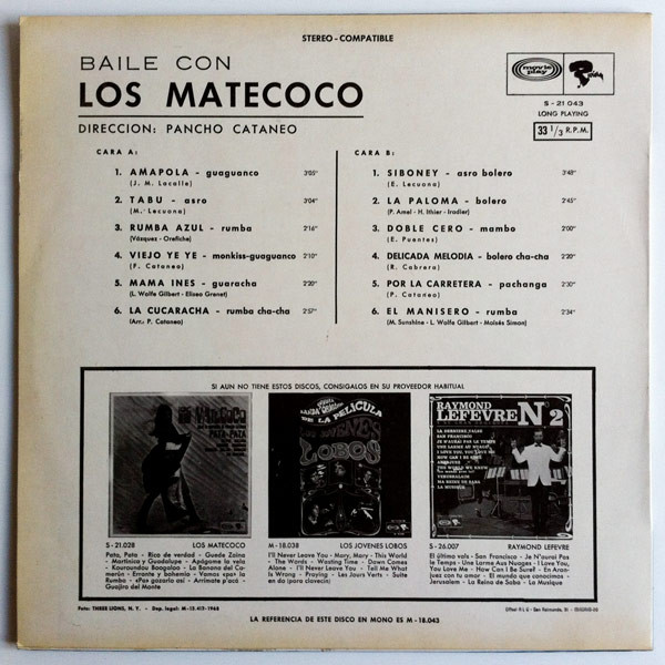 Los Matecoco - Baile Con Los Matecoco | Movieplay (S-21 043) - 2