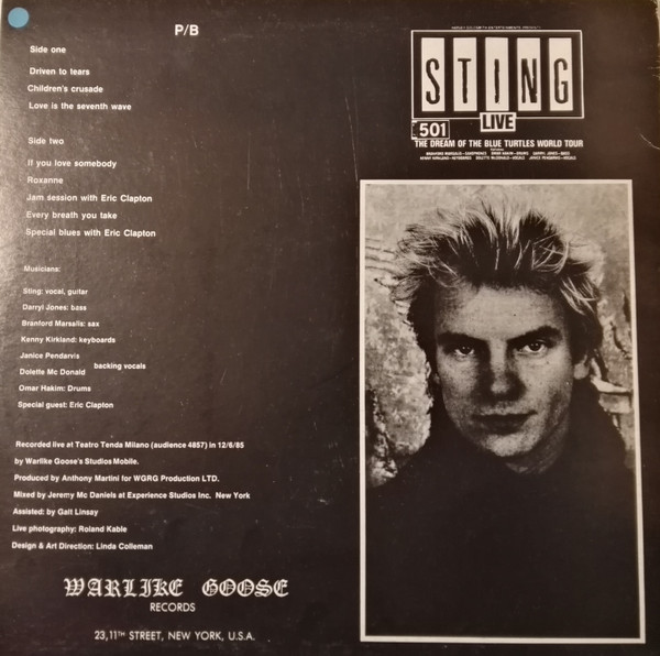 Sting - The Blue Turtles | Warlike Goose Records (WGRG 01) - 2 Sting - The Blue Turtles | Warlike Goose Records (WGRG 01) - 2