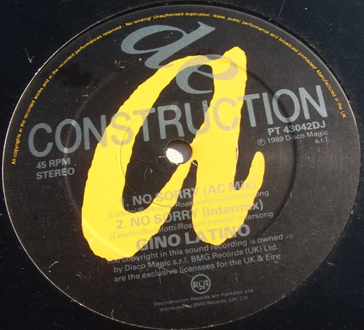 Gino Latino - No Sorry | Deconstruction (PT 43042DJ) Gino Latino - No Sorry | Deconstruction (PT 43042DJ)