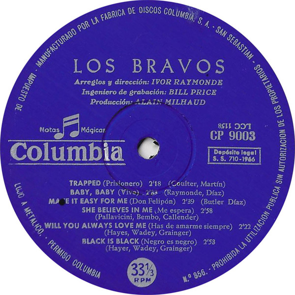 Los Bravos - Los Bravos | Columbia (CP 9.003) - 3