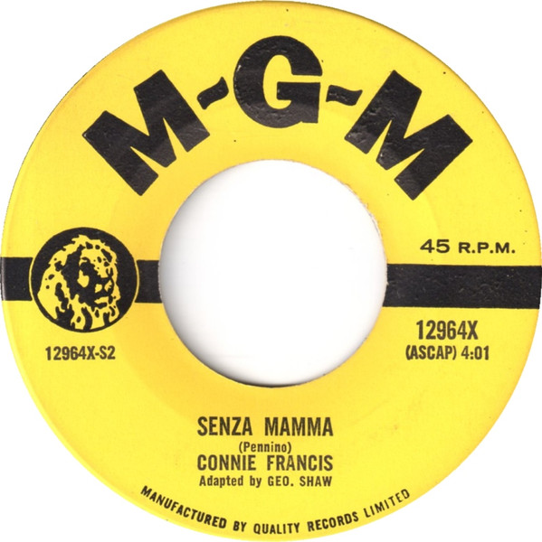 Connie Francis - Many Tears Ago / Senza Mama (With No One) | MGM Records (12964X) - 2 Connie Francis - Many Tears Ago / Senza Mama (With No One) | MGM Records (12964X) - 2