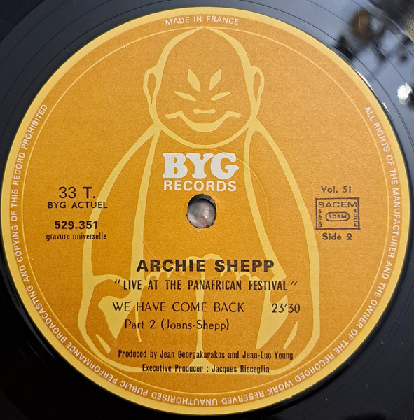 Archie Shepp - Live At The Panafrican Festival | BYG Records (529 351) - 3 Archie Shepp - Live At The Panafrican Festival | BYG Records (529 351) - 3