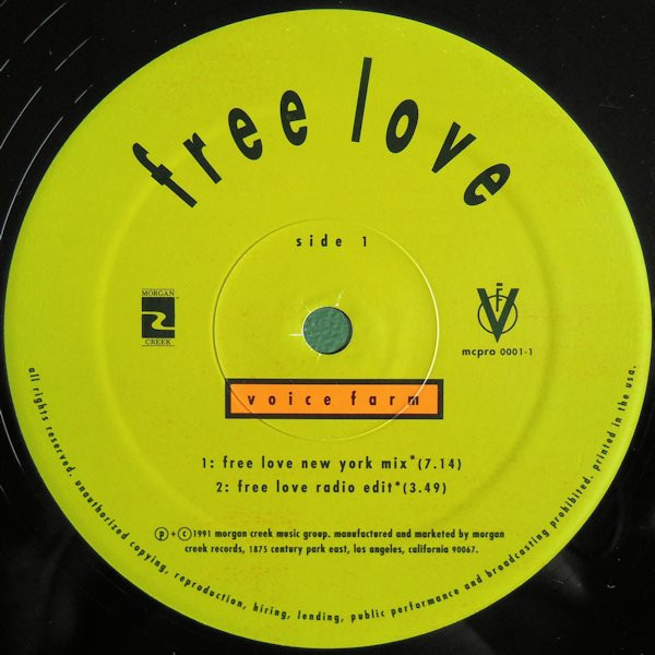 Voice Farm - Free Love | Morgan Creek Records (MCPRO 0001-1)