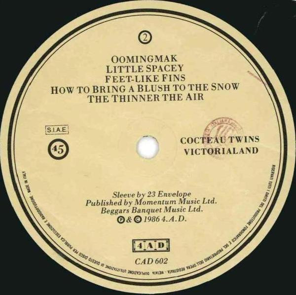 Cocteau Twins - Victorialand | 4AD (CAD 602) - 4 Cocteau Twins - Victorialand | 4AD (CAD 602) - 4