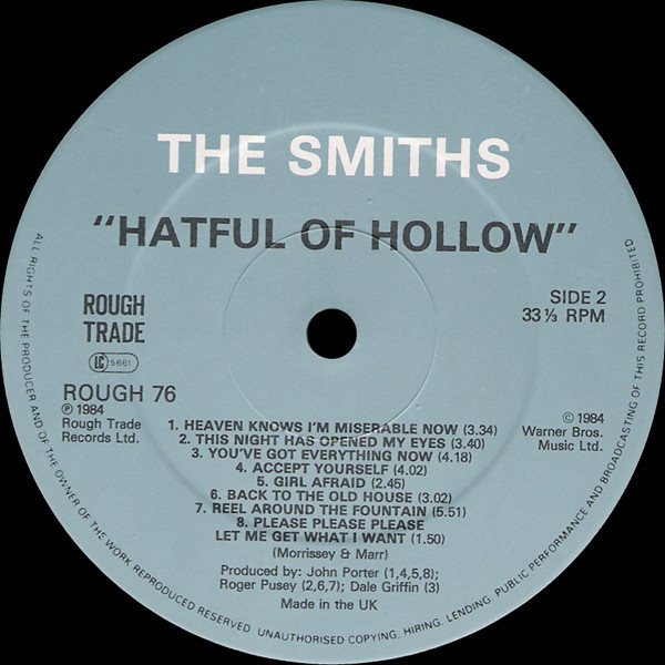 The Smiths - Hatful Of Hollow | Rough Trade (ROUGH 76) - 5