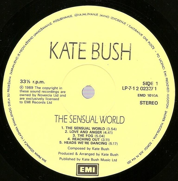 Kate Bush - The Sensual World | Jugoton (LP-7-1 2 02327 1) - 3 Kate Bush - The Sensual World | Jugoton (LP-7-1 2 02327 1) - 3