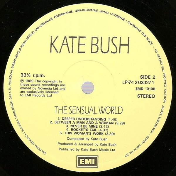 Kate Bush - The Sensual World | Jugoton (LP-7-1 2 02327 1) - 4 Kate Bush - The Sensual World | Jugoton (LP-7-1 2 02327 1) - 4