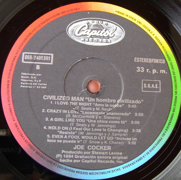 Joe Cocker - Civilized Man | Capitol Records (066-2401391) - 4 Joe Cocker - Civilized Man | Capitol Records (066-2401391) - 4