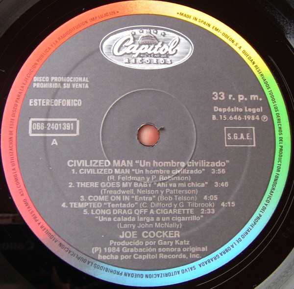 Joe Cocker - Civilized Man | Capitol Records (066-2401391) - 3 Joe Cocker - Civilized Man | Capitol Records (066-2401391) - 3