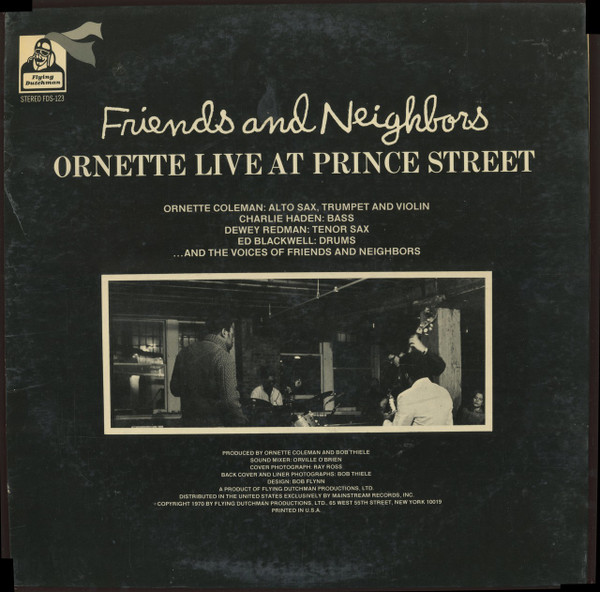 Ornette Coleman - Friends And Neighbors - Ornette Live At Prince Street | Flying Dutchman (FDS-123) - 2