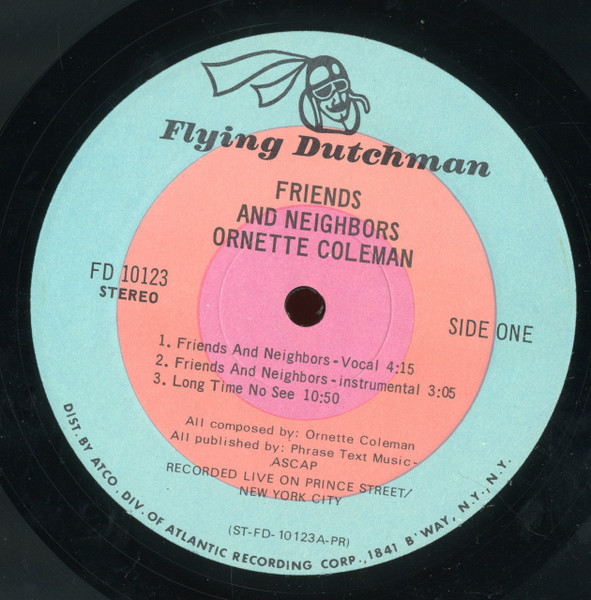 Ornette Coleman - Friends And Neighbors - Ornette Live At Prince Street | Flying Dutchman (FDS-123) - 3