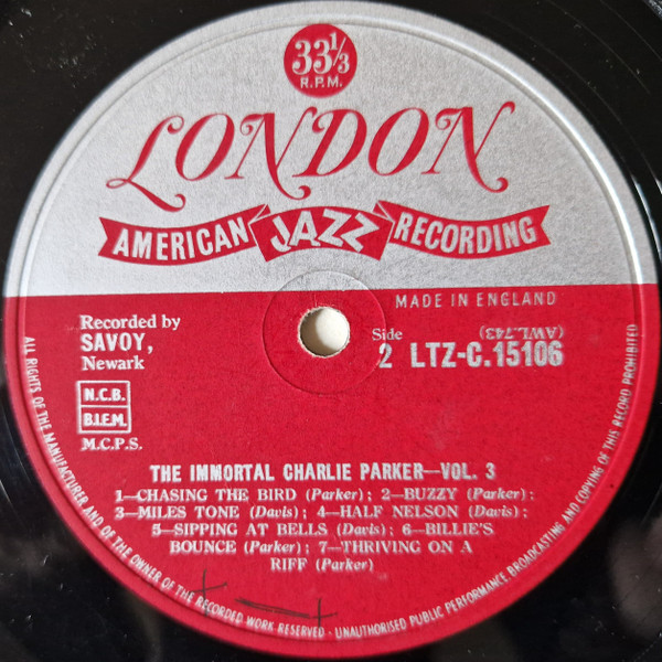 Charlie Parker - The Immortal Charlie Parker - Vol. 3 | London Records (LTZ-C15106) - 4