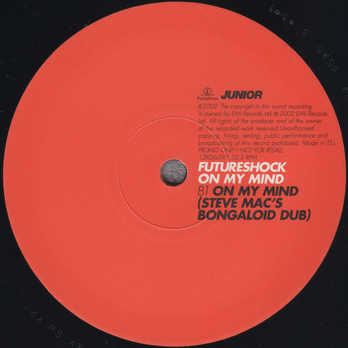 Futureshock - On My Mind | Parlophone (12RDJ6595) - 3