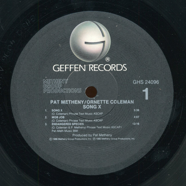 Pat Metheny / Ornette Coleman - Song X | Geffen Records (GHS 24096) - 3 Pat Metheny / Ornette Coleman - Song X | Geffen Records (GHS 24096) - 3