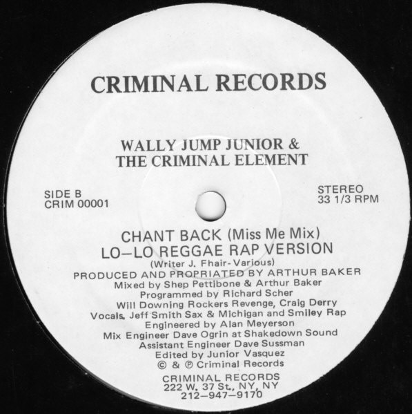 Wally Jump Junior & The Criminal Element - Jummp-Back | Criminal Records (CRIM 00001) - 2
