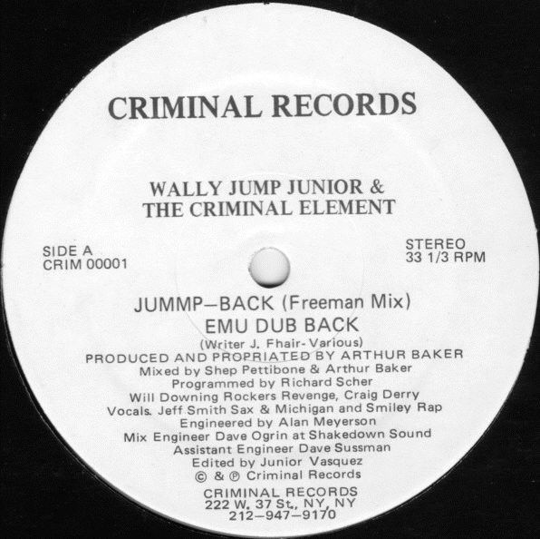 Wally Jump Junior & The Criminal Element - Jummp-Back | Criminal Records (CRIM 00001) - main