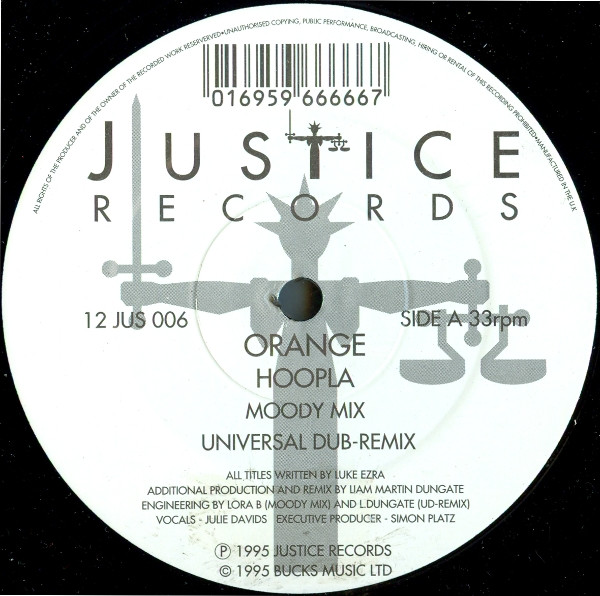Orange - Hoopla | Justice Records (12 JUS 006) - main