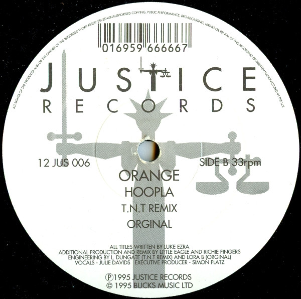 Orange - Hoopla | Justice Records (12 JUS 006) - 2