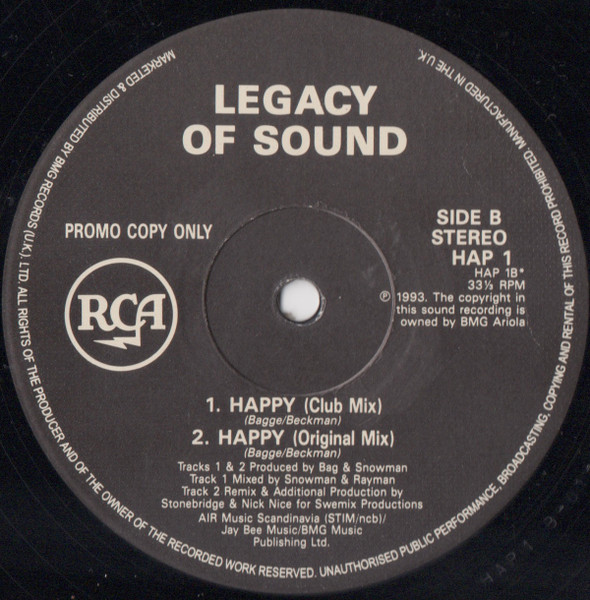 Legacy Of Sound - Happy | RCA (HAP 1) - 2 Legacy Of Sound - Happy | RCA (HAP 1) - 2