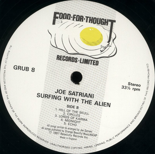 Joe Satriani - Surfing With The Alien | Food For Thought Records (GRUB 8) - 4 Joe Satriani - Surfing With The Alien | Food For Thought Records (GRUB 8) - 4