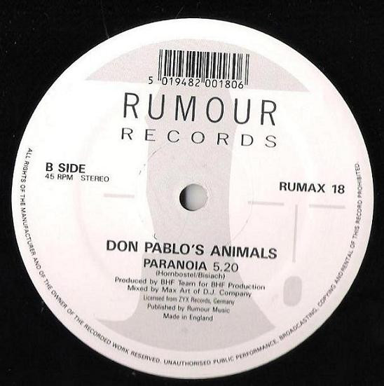 Don Pablo's Animals - Venus | Rumour Records (RUMAX 18) - 4