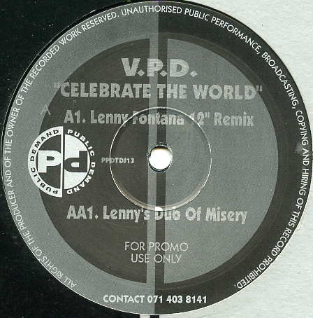 V.P.D. - Celebrate The World | Public Demand (PPDTDJ  13)
