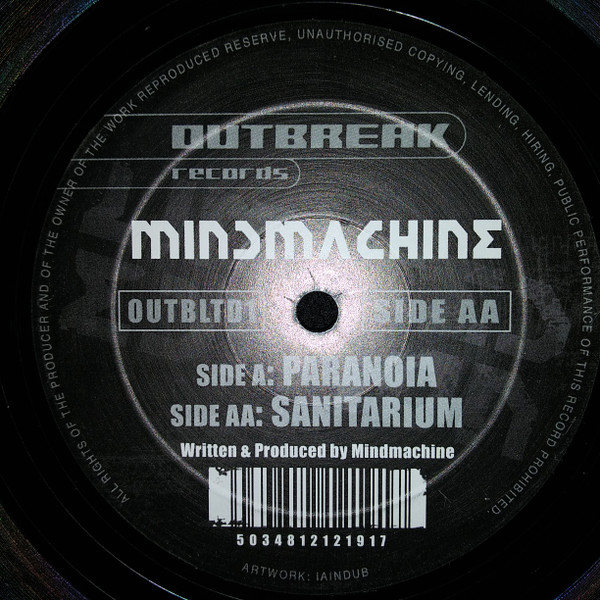 Mindmachine - Paranoia / Sanitarium | Outbreak Records (OUTBLTD1)