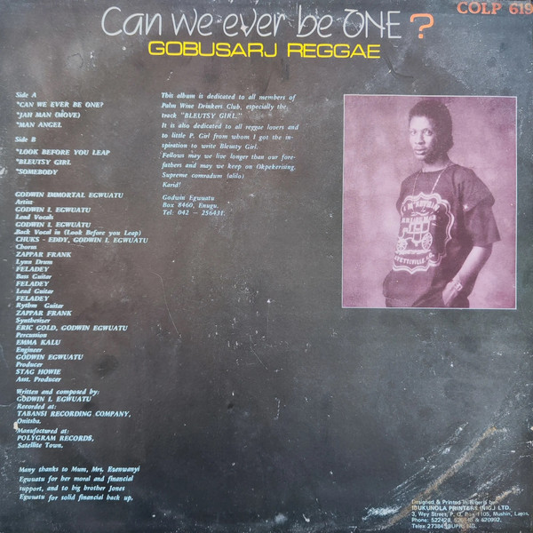 Godwin Immortal Egwuatu - Can We Ever Be One? Gobusarj Reggae | Coconut (COLP 619) - 2