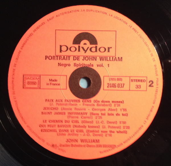 John William - Portrait de John William - Negro Spirituals | Polydor (2655 003) - 4 John William - Portrait de John William - Negro Spirituals | Polydor (2655 003) - 4