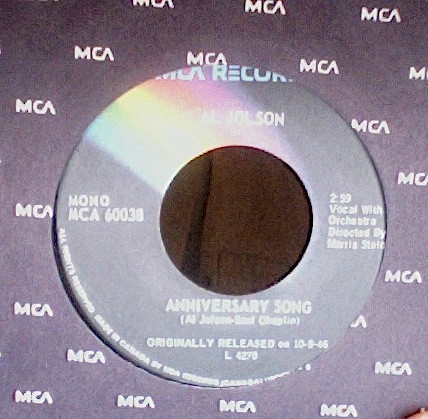 Al Jolson - Anniversary Song | MCA Records (MCA 60038) - main