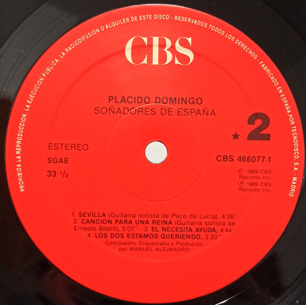 Placido Domingo - Soñadores De España | CBS (466077-1 (SE)) - 4