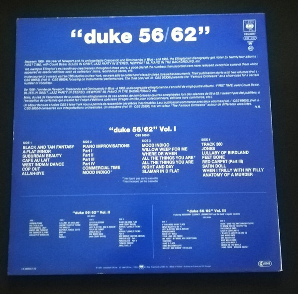 Duke Ellington - "Duke 56/62" Vol. 1 | CBS (CBS 88653) Duke Ellington - "Duke 56/62" Vol. 1 | CBS (CBS 88653)