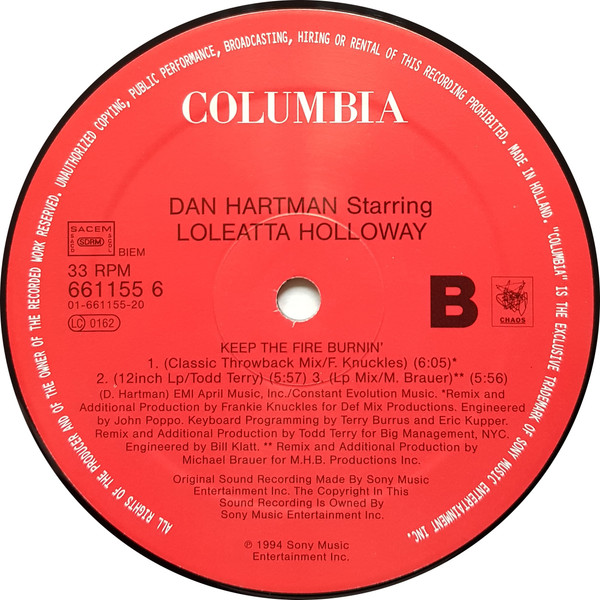 Dan Hartman Starring Loleatta Holloway - Keep The Fire Burnin' | Columbia (COL 661155 6) - 4 Dan Hartman Starring Loleatta Holloway - Keep The Fire Burnin' | Columbia (COL 661155 6) - 4