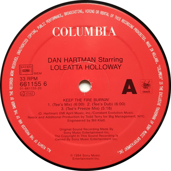 Dan Hartman Starring Loleatta Holloway - Keep The Fire Burnin' | Columbia (COL 661155 6) - 3 Dan Hartman Starring Loleatta Holloway - Keep The Fire Burnin' | Columbia (COL 661155 6) - 3