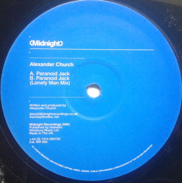 Alexander Church - Paranoid Jack | Midnight Recordings (MR 009)