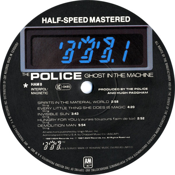 The Police - Ghost In The Machine | A&M Records (HAM 8) - 3 The Police - Ghost In The Machine | A&M Records (HAM 8) - 3