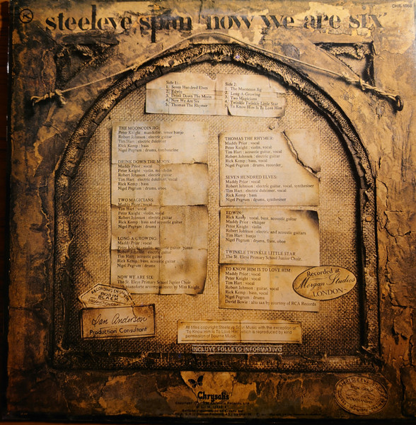 Steeleye Span - Now We Are Six | Chrysalis (CHR 1053) - 2