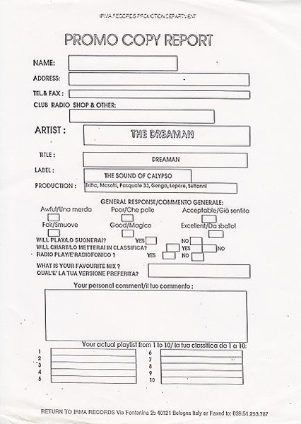 The Dreaman - Dreaman | Calypso Records (CPS 060) - main