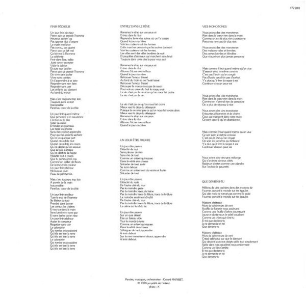 Gérard Manset - Lumières | EMI France (1729011) - 4